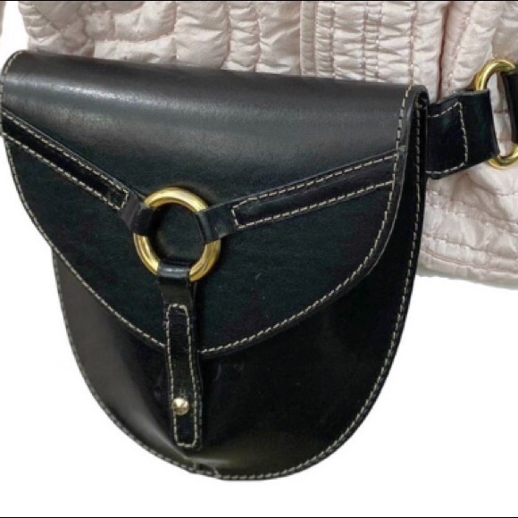 None Handbags - BLACK LEATHER BELT BAG